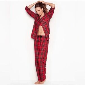 Victoria's Secret Red Plaid Flannel Pajama Set